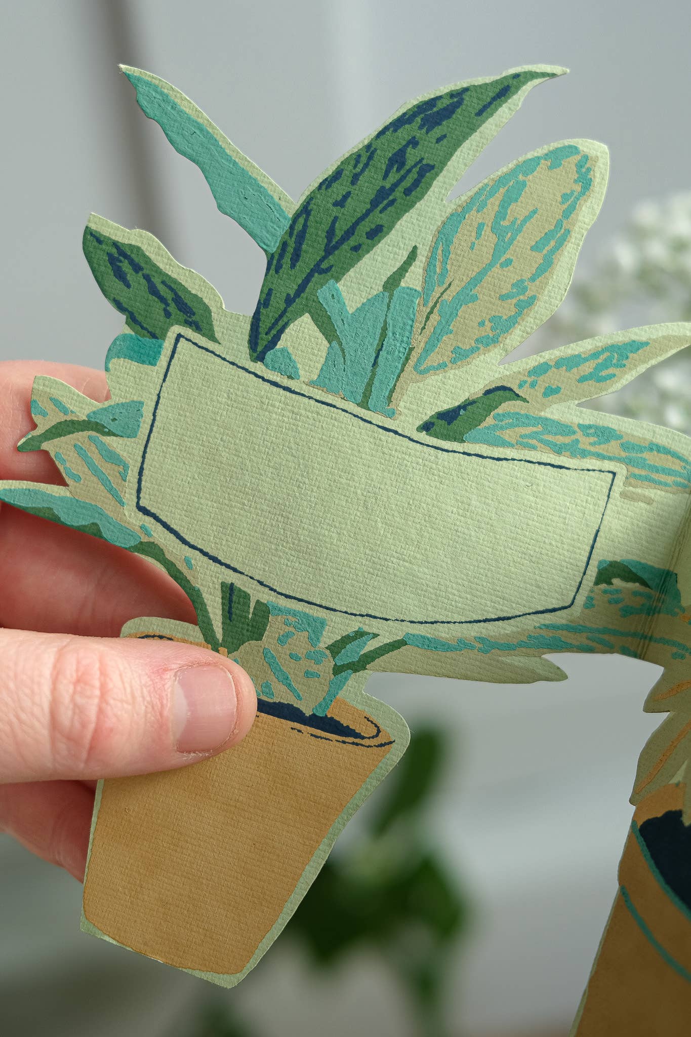 Plant Pot Concertina Greeting Card